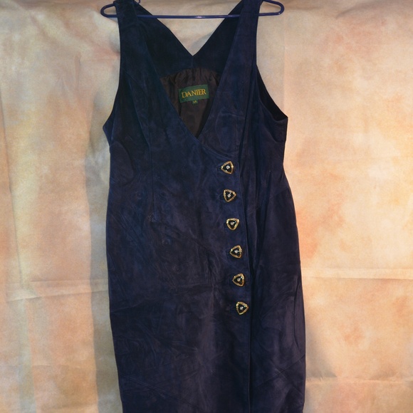 SUEDE LEAGHER DANIER DRESS SZ L - Picture 3 of 5